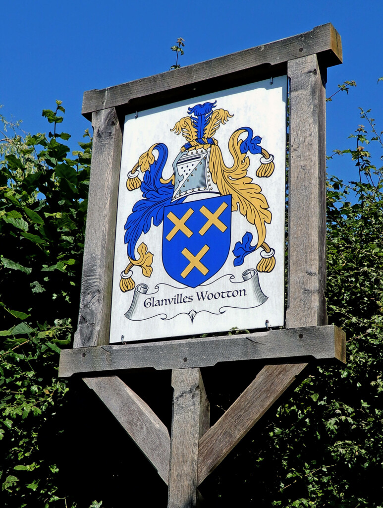 Village sign in Glanvilles Wootton